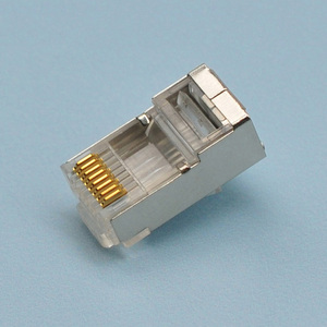 网络金属水晶头RJ45超五类网线屏蔽水晶头100个/盒