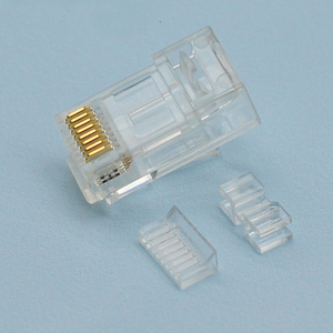 RJ45 8P8C两件式50U"六类水晶头  三件套 CAT6 网络水晶头