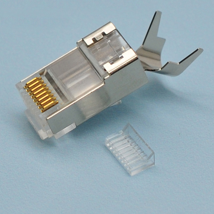 CAT6  六类水晶头 8P8C 单排 燕尾夹屏蔽水晶头
